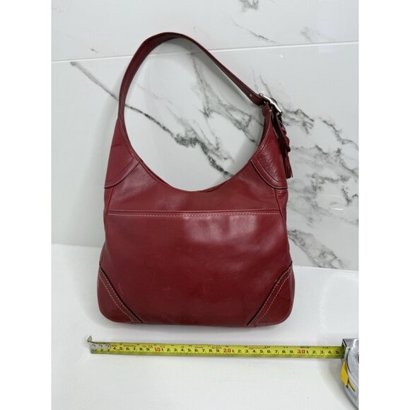 Vintage Y2K Coach F10280 Hamilton Leather Hobo Bag Red V Rare - Picture 11 of 15